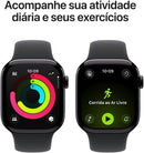 Apple Watch Series 11 GPS, Caixa em alumínio preto brilhante de 42 mm com Bracelete desportiva preta - P/M