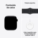 Apple Watch Series 11 GPS, Caixa em alumínio preto brilhante de 42 mm com Bracelete desportiva preta - P/M