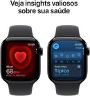 Apple Watch Series 11 GPS, Caixa em alumínio preto brilhante de 42 mm com Bracelete desportiva preta - P/M