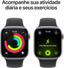 Apple Watch Series 11 GPS, Caixa em alumínio cinzento sideral de 42 mm com Bracelete desportiva preta - P/M