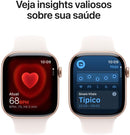 Apple Watch Series 11 GPS, Caixa em alumínio rosa‑dourado de 46 mm com Bracelete desportiva rosa leve - P/M