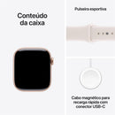 Apple Watch Series 11 GPS, Caixa em alumínio rosa‑dourado de 42 mm com Bracelete desportiva rosa leve - M/G
