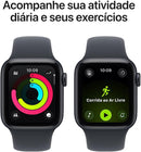 Apple Watch SE 3 GPS, Caixa em alumínio meia‑noite de 44 mm com Bracelete desportiva meia‑noite - P/M