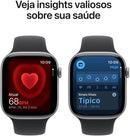 Apple Watch Series 11 GPS, Caixa em alumínio cinzento sideral de 46 mm com Bracelete desportiva preta - M/G