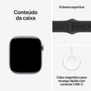 Apple Watch Series 11 GPS, Caixa em alumínio cinzento sideral de 46 mm com Bracelete desportiva preta - M/G