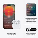 AirPods 4 Apple com Estojo de Recarga USB-C, Branco, compatível com qualquer celular.